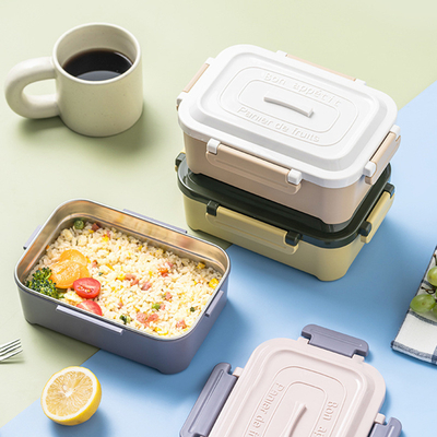 304 Stainless Steel Sealed Lunch Box Simple Sealing and Portable for Employee Benefits