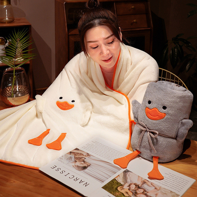 Cartoon Duck Lunch Rest Air Conditioning Roll Blanket Keep Your Employees Comfortable