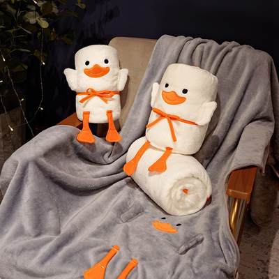 Cartoon Duck Lunch Rest Air Conditioning Roll Blanket Keep Your Employees Comfortable