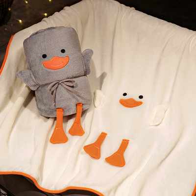 Cartoon Duck Lunch Rest Air Conditioning Roll Blanket Keep Your Employees Comfortable
