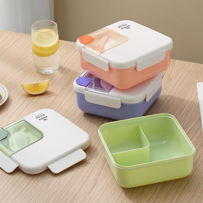 Organize Your Meals in Style Portable Square Plastic Divided Lunch Box for Employee Gifts