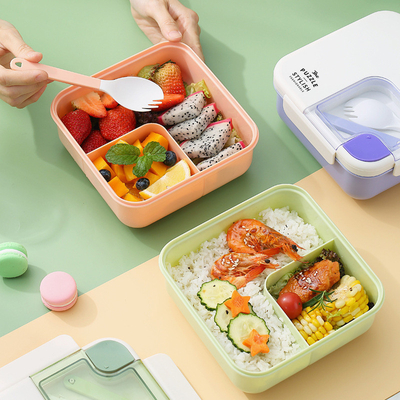 Organize Your Meals in Style Portable Square Plastic Divided Lunch Box for Employee Gifts