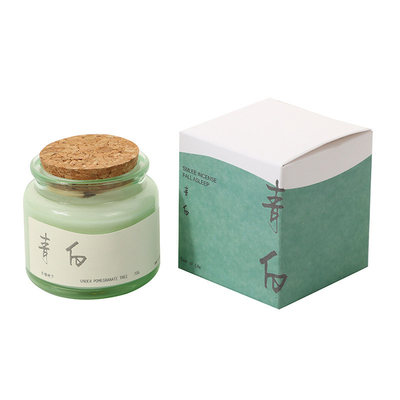 2 Color Graphics Printing on Wooden Cork Green Cup Aromatherapy Candle for Niche Event