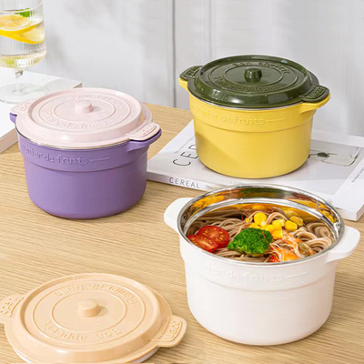 Employee Benefits 304 Stainless Steel Lunch Box with Lid Rice Bowl and Large Soup Bowl