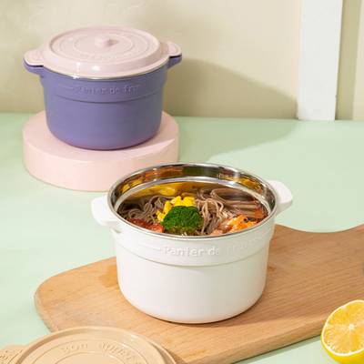 Employee Benefits 304 Stainless Steel Lunch Box with Lid Rice Bowl and Large Soup Bowl