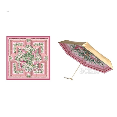 Mulberry Silk Square Scarf and Folding Umbrella Set for Corporate Gifting Solutions