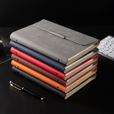 Three Fold Loose Leaf Notebook Two-Piece Set Leather Business Office Diary Book Anniversary Gift