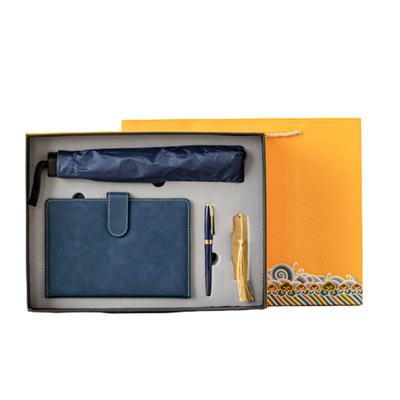 Four Piece Business Gift Set Notebook Pen Bookmark and Umbrella with Customized Logo