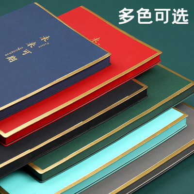 Yellow Business Leather Face Book Gift Box with Two Piece Set of Notebooks Signature Pen