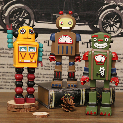 Window Decorations and Handicrafts for Father's Day Retro Robot Model Decorations