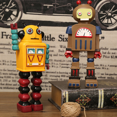 Window Decorations and Handicrafts for Father's Day Retro Robot Model Decorations