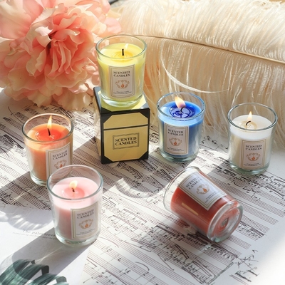 Alumni Relations Glass Cup Aromatherapy Candle Colored Long Lasting Incense Candle Floor Promotion Gift