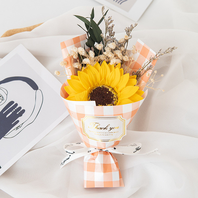 4 Color Graphics Printed Festival Bouquet Soap Flower Perfect for Back to School Gift
