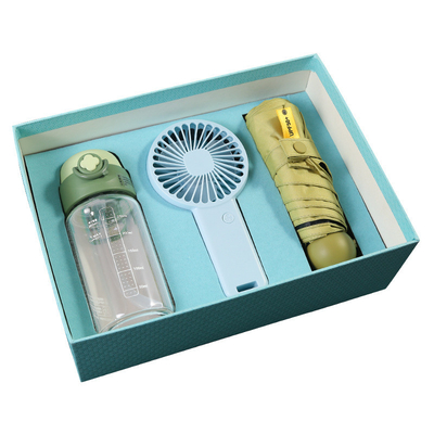 Customized Graduated Straw Glass Small Fan and Sunny Umbrella Summer Event Essentials