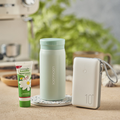 Le Kou Life Gift Set Insulation Cup 200ml Mobile Power Hand Cream for Thank You Gifts