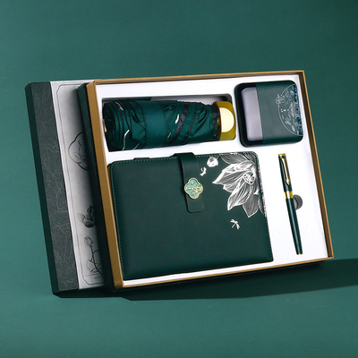 Color Printed Business Gift Set Notepad Insulation Cup and Pen for Customized Logo