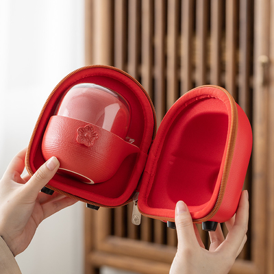 Customer's Logo Chinese Style Tea Set in Portable EVA Bag Perfect for Sports and Games