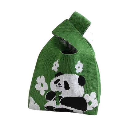 Colorful Panda Knitted Bag Set Handheld Small Fan Hand Cream Glass Umbrella Gift Set