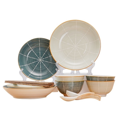 16-Piece Chinese Ceramic Tableware Set Perfect for Gifting to Elderly Grandparents