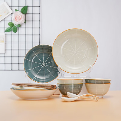 16-Piece Chinese Ceramic Tableware Set Perfect for Gifting to Elderly Grandparents