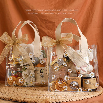 Hotel and Resort Gifts Little Daisy Hand-held PVC Bow Ribbon Gift Box for Goddess Day