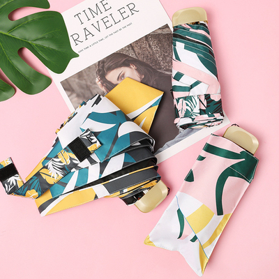 Customized Color Small Fresh Vinyl Sunny and Rainy Pocket Umbrella for Exhibition Gifts