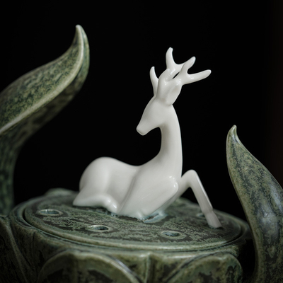 Decorative Arts and Crafts Ornaments Zhaocai Xiaolu Plate Incense Stove for Clubhouse