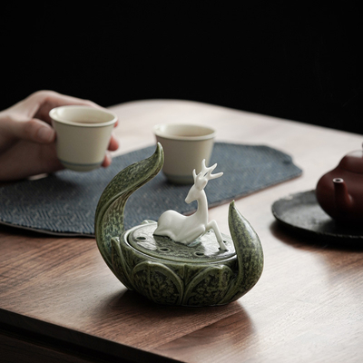 Decorative Arts and Crafts Ornaments Zhaocai Xiaolu Plate Incense Stove for Clubhouse