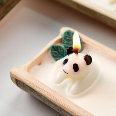 Customized Bamboo Candle Good Night Panda Aromatherapy for Hotel and Resort Guests