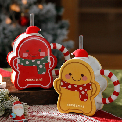 Hotel and Resort Christmas High Beauty Straw Cup Scarf with Colorful Graphics