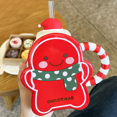 Hotel and Resort Christmas High Beauty Straw Cup Scarf with Colorful Graphics