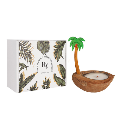 Customer's Logo Coconut Shell Aromatherapy Candle Gift Box Summer Island Fragrance