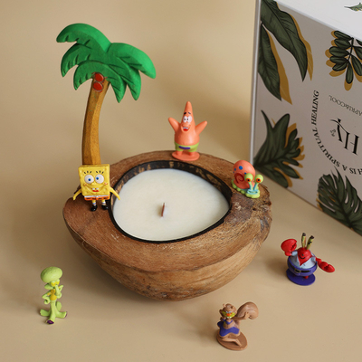 Customer's Logo Coconut Shell Aromatherapy Candle Gift Box Summer Island Fragrance