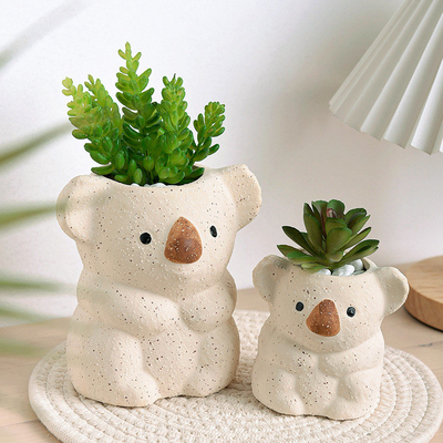 Father's Day Creative European Style Cartoon Animal Ceramic Flower Pot Decoration Gift