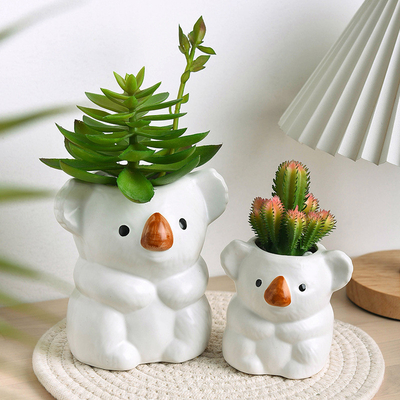 Father's Day Creative European Style Cartoon Animal Ceramic Flower Pot Decoration Gift