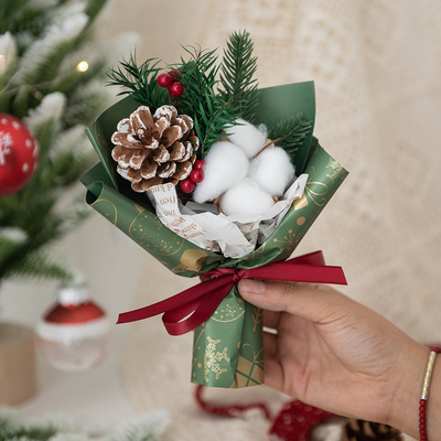 Festive Christmas Bouquet with Dried Flowers and Cotton Target End User Travel Agency