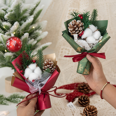 Festive Christmas Bouquet with Dried Flowers and Cotton Target End User Travel Agency