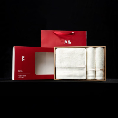 Customer's Logo Light Luxury Drunken Love Woolen Bath Towel Set with 2 Color Printing