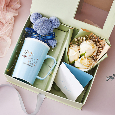 Creative Ceramic Mug Bear Towel Soap Bouquet Greeting Card Light String Souvenirs