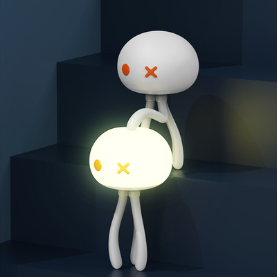 Customer's Logo Jellyfish Silicone Nightlight with Multi-functional Deformable Bracket