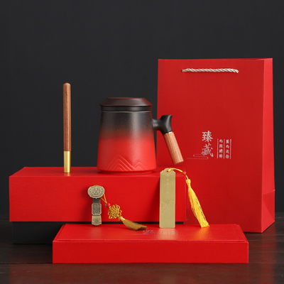Fu Lu Storage Fast Cup Set in Portable Leather Gift Box Perfect for Special Occasions