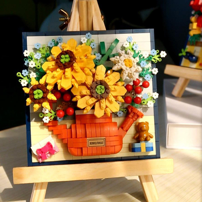 Christmas Roses Sunflowers and Lilies Small Grain Building Blocks for 3D Printmaking