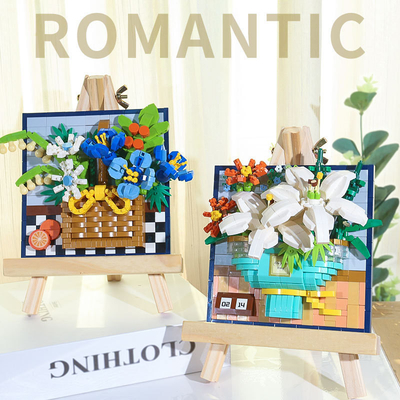 Christmas Roses Sunflowers and Lilies Small Grain Building Blocks for 3D Printmaking