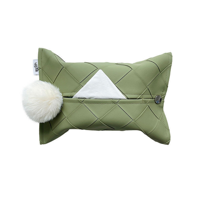 Presentation Gift Set Woven Leather Coffee Table Tissue Box with Silk Screen Printing
