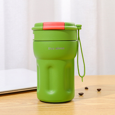 Hotel and Resort Must-Have Portable Insulated Coffee Cup with Dual Drinking Straw