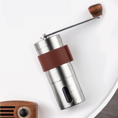 Business Gift Handheld Box with Bean Grinder Ceramic Filter Cup and Ceramic Coffee Cup