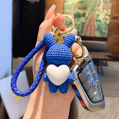 2 Color Graphics Resin Woven Love Rabbit Keychain for Mid Autumn Festival Celebration