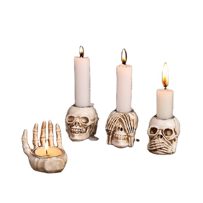 Thanksgiving Skeleton Resin Decoration Desktop Decoration Candle Holder for Craft Gift