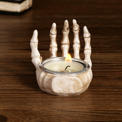 Thanksgiving Skeleton Resin Decoration Desktop Decoration Candle Holder for Craft Gift