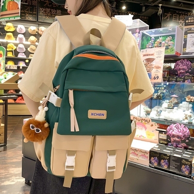 Color Blocking Trend Large Capacity Backpack Ideal Novelty Gift for Hotel and Resort